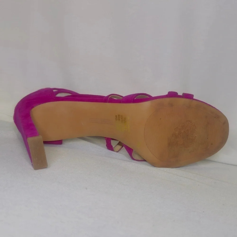 Vince Camuto Bunniva Strappy Suede Sandals Dragonfruit color Size 10M - Picture 13 of 13